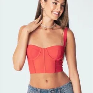 Red edikted corset top, size small